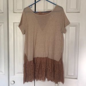 Lace bottom tunic